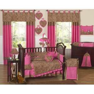  JoJo Designs Cheetah Print Pink & Brown 9 pc Baby Crib Set 