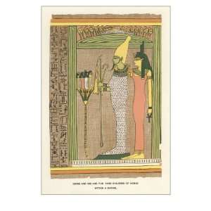  Osiris, Isis and Children of Horus Premium Poster Print 