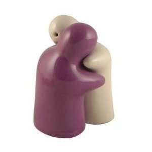  Hugging Salt and Pepper Shakers Pots Set Purple & White 