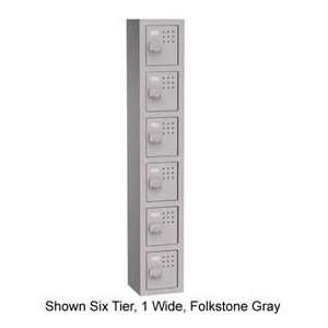  15 X 15 X 60 Solid Plastic Locker Five Tier, 1 Wide Gray 