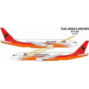   Wings TAAG Angola Airlines B777 200 Model Plane 