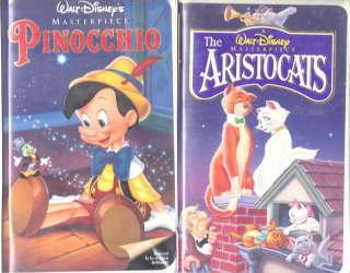 Pinocchio (VHS, 1993) & The Aristocats   2 Disney VHS 012257239034 
