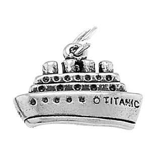  Sterling Silver One Sided Titanic Ship Charm Jewelry