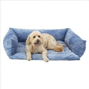  Plush Sofa Pet Bed Fabric Blue (As Shown), Size Large 