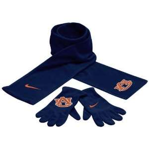  Nike Auburn Tigers Navy Blue Scarf & Glove Set Sports 