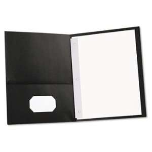  Two Pocket Portfolios w/Tang Fasteners, 11 x 8 1/2, Black 