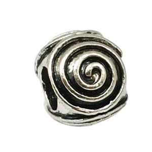    TOC BEADZ Oxidised Swirl 9mm Slide On Off Charm Bead Jewelry
