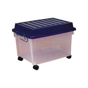 Rubbermaid file chest with casters, 14 5/8x19 1/4x12, clear/blue 