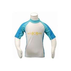   SHARK CITY UV Beach & Bike Shirt Short Sleeve Size 6 White & Blue