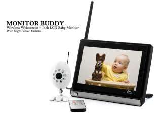 Monitor Buddy   Wireless Widescreen 7 Inch LCD Baby Monitor with Night 