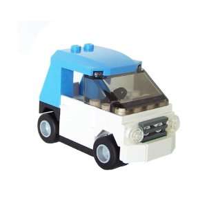  Smart Car (White & Blue)   Custom LEGO Kit Toys & Games