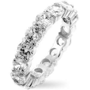  ETERNITY RING   Sterling Silver 5mm Wide CZ Eternity Band 