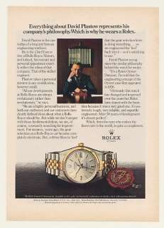 1980 Rolls Royce David Plastow Rolex Datejust Watch Ad  