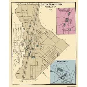   FLEMINGTON & SOMERVILLE NEW JERSEY (NJ) CITY MAPS 1872