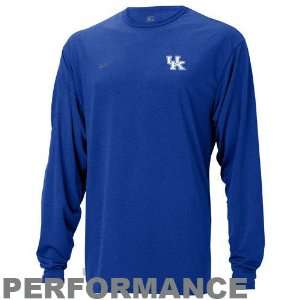   Blue Performance Basic Loose Long Sleeve T shirt