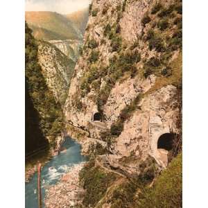   Valley roads and tunnels Lake Garda Italy 24 X 18.5 