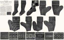Victorian Dickensian Knit Stockings Pattern Book 1885  