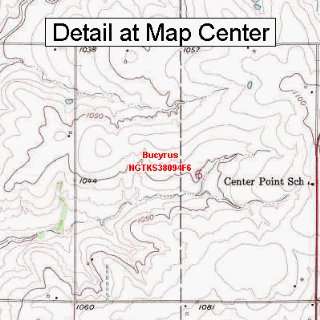  USGS Topographic Quadrangle Map   Bucyrus, Kansas (Folded 