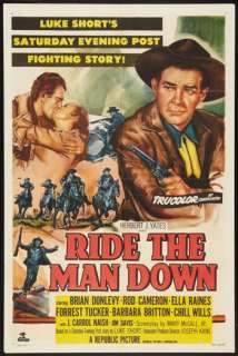 RIDE THE MAN DOWN  Orig 27x41 WESTERN movie poster  1952   FORREST 