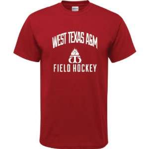 West Texas A&M Buffaloes Cardinal Red Youth Field Hockey Arch T Shirt 
