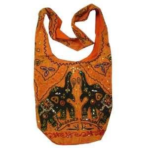 com Cotton Elephant Patch Bohemian / Hippie Sling Crossbody Bag India 