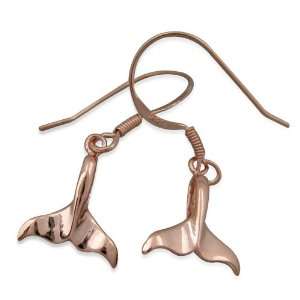  925 Silver Whale Tail Dangling Earrings Hawaiian Jewelry 