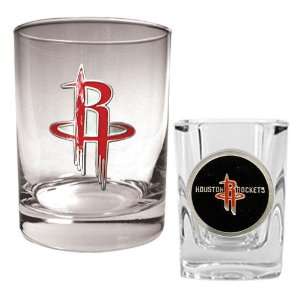  Houston Rockets NBA Rocks Glass & Square Shot Glass Set 