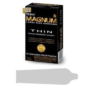  Trojan Magnum Thin 12 Pack   Condoms Health & Personal 