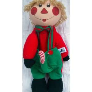   Christmas Clown Stocking Holder Plush Cloth Rag Doll 