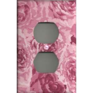  Single Outlet Plate   Pink Roses