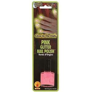 Pink Glitter Polish Glow Dark