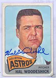 Hal Woodeshick Houston Astros 1965 Topps Signed Card  