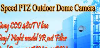 Hi Speed 27x Zoom Outdoor Dome PTZ w/ control software  