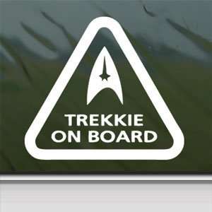  Star Trek Trekkie On Board White Sticker Laptop Vinyl 