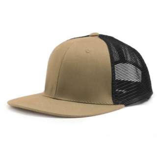 KHAKI TAN BLACK 6 PANEL MESH TRUCKER BASEBALL CAP HAT  