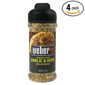 Weber Grill Roasted Garlic and Herb Seasoning, 6.2500 Ounce (Pack of 4 