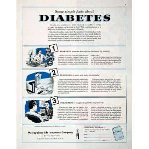  1950 Ad Metropolitan Life Insurance Mutual New York Diabetes Facts 