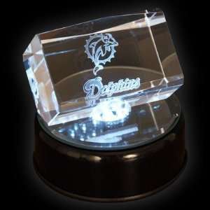  Miami Dolphins Rectangle Logo Cube With Lighted Base 
