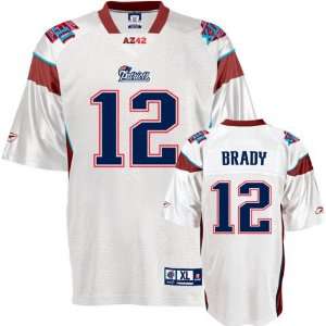  Tom Brady Jersey Reebok Super Bowl XLII White Replica #12 