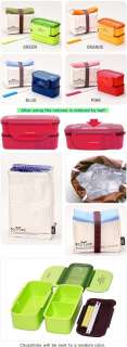 NEW Bento Lunch Box Set w/Chopstics Insulated Bag 742 8803733742085 