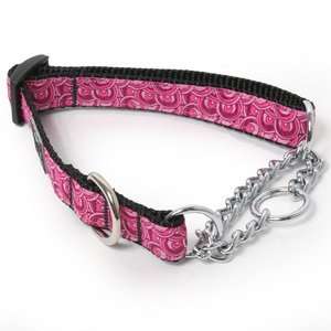  Pink Swirls Training Dog Collar XL 
