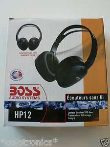   Boss Audio HP12 2 Two Channel Infrared Cordless Headphones IR AUTO CAR