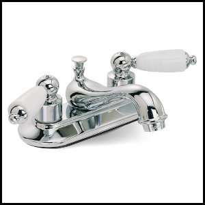  Chrome Bathroom Faucet   Porcelain Lever Handles