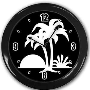  Palm Trees Wall Clock Black Great Unique Gift Idea Office 