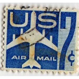 U.s. Air Mail 7 Cent Blue 