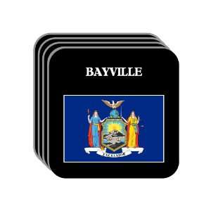  US State Flag   BAYVILLE, New York (NY) Set of 4 Mini 