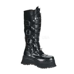 DEMONIA RAVAGE II Black Leather Boots 