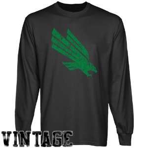 North Texas Mean Green Charcoal Distressed Logo Vintage 