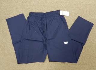 Expo Navy Blue Elastic Drawstring Uniform Scrub Bottoms Cargo Pants XS 