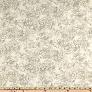  Barely There 108 Quilt Backing Floral Pearl Grey Fabric 